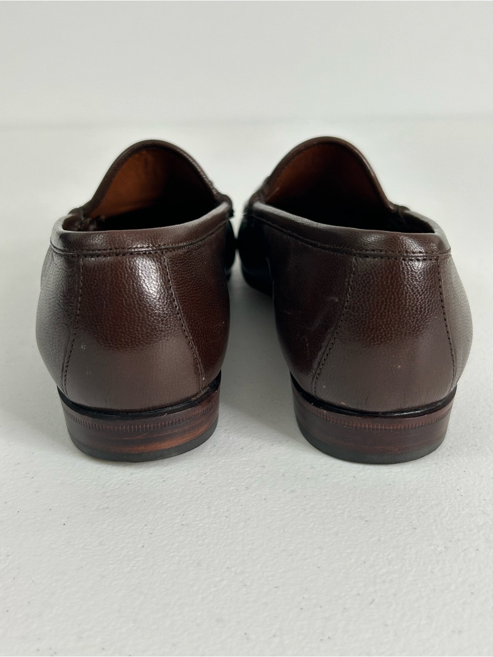 Gucci Vintage Horsebit Loafers Brown Pebbled Leather Gold Bit Size 36.5 US 6.5 - Picture 7 of 12